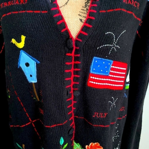 NWT Sag Harbor Button Up Month Sweater size XL - Picture 2 of 5